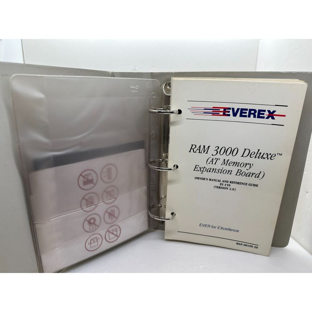 VTG 1990 Everex System EV-159 RAM 3000 Deluxe for IBM Manual + Floppy Disc